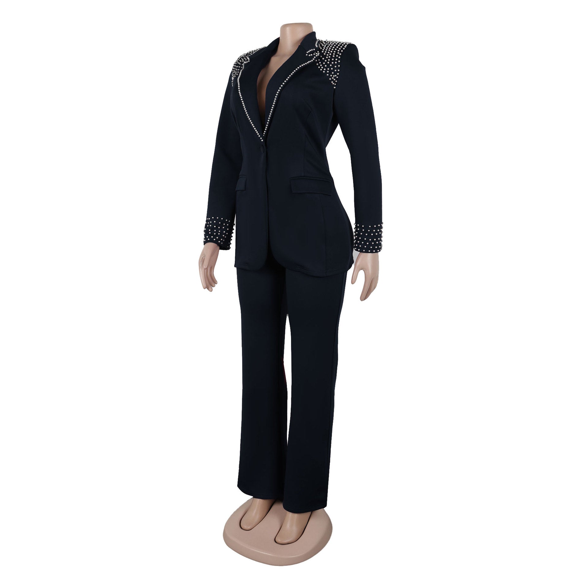 Pearl Long Sleeve Slim Blazer Pants Two-Piece Suit 13