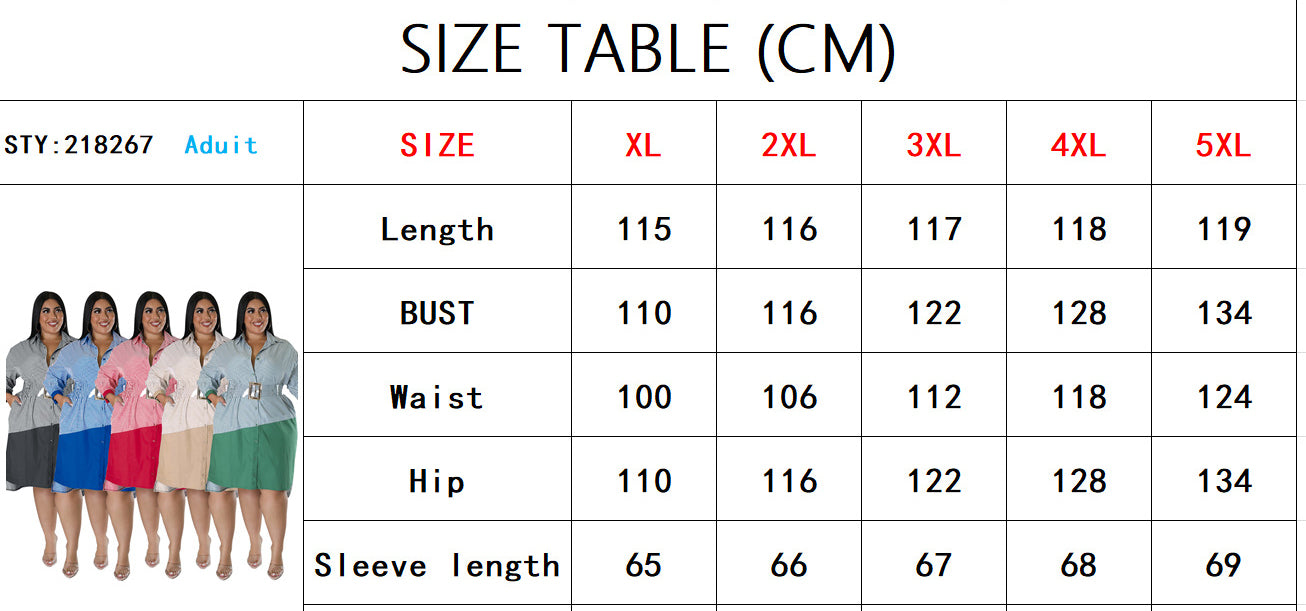 Plus Size Women Striped Color Blocking Long Sleeve Shirt 9