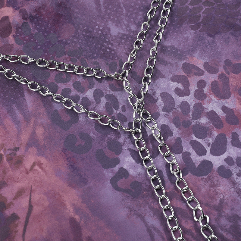 Animal Print Sexy Deep V Low Back Cutout Bodycon Dress 17