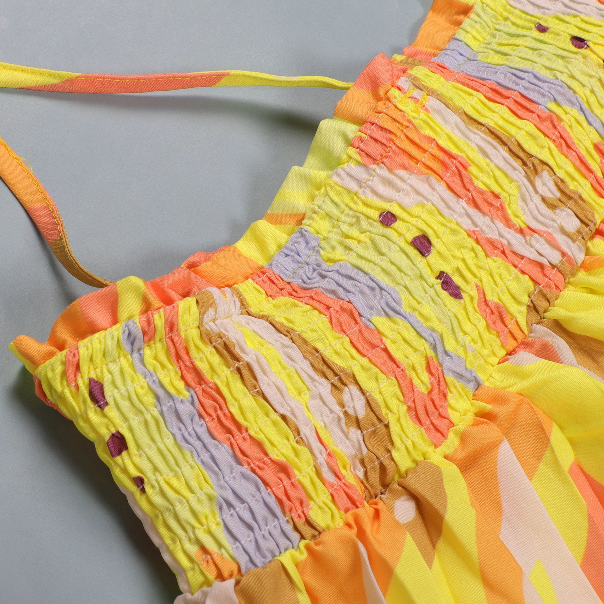 Sexy printed suspenders pleated wide-leg suspenders Jumpsuit 44