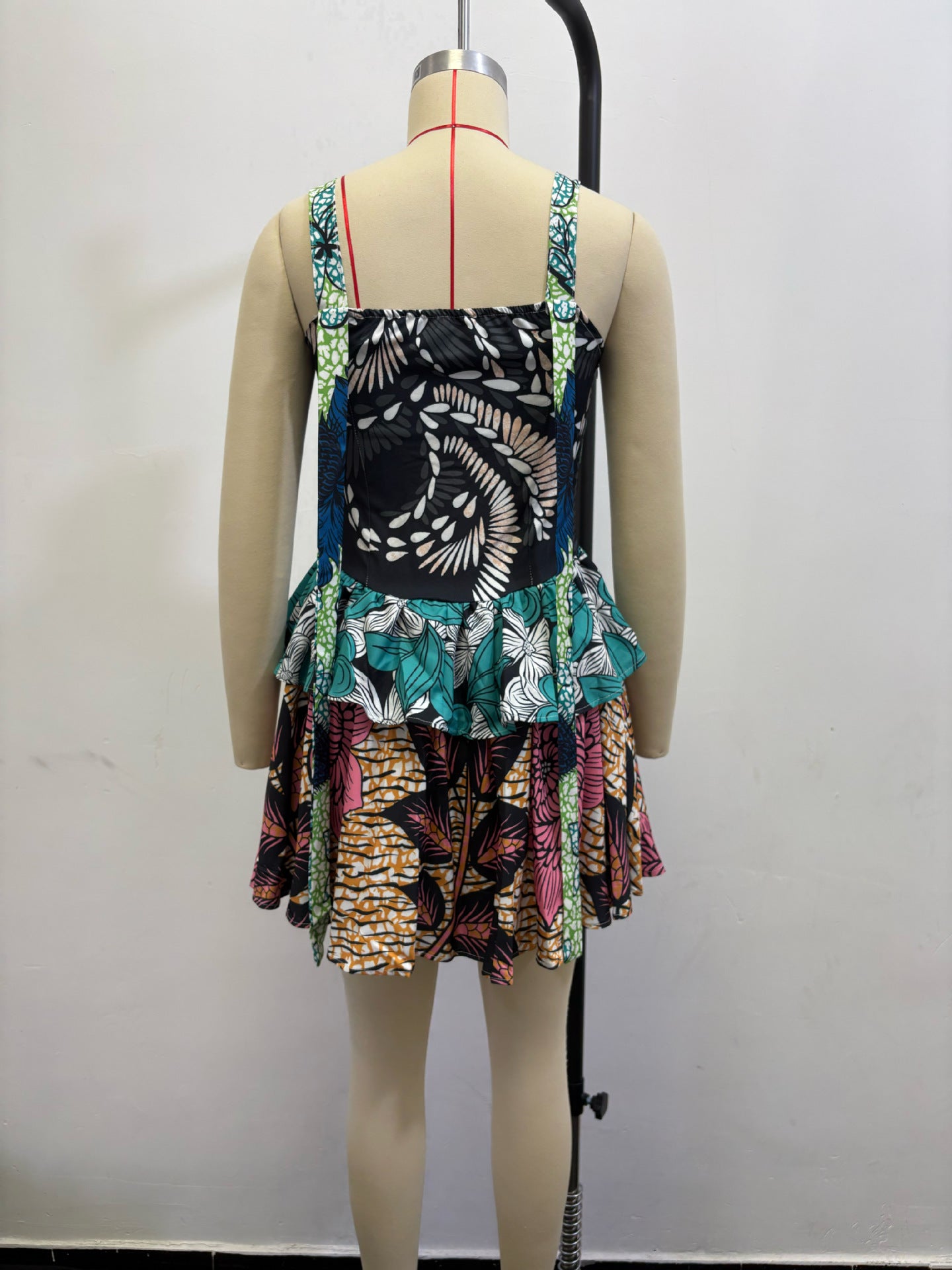 Women Summer Printed Suspender Mini Dress 6