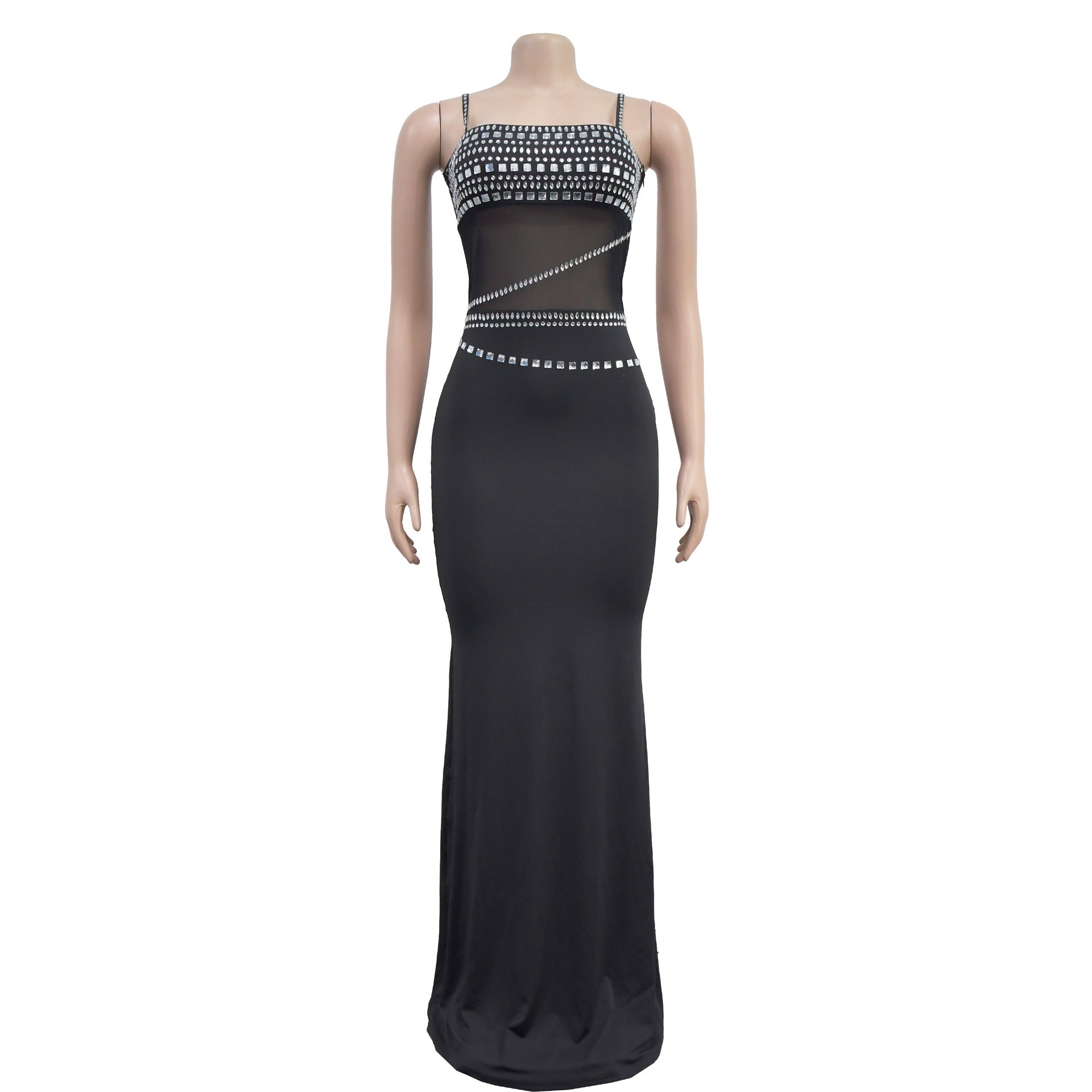 Women Beaded Mesh Maxi Dress 13