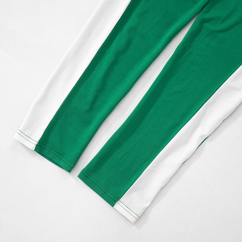 Women contrast long sleeve Crop Top and trousers Casual two-piece set 19