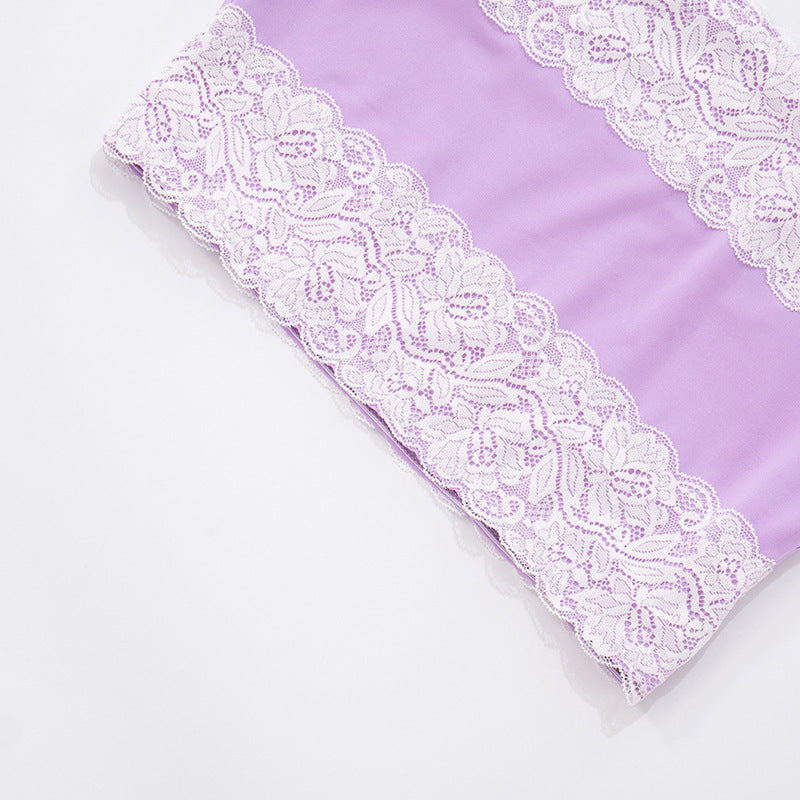 Women sexy lace Strapless Top cross hollow trousers two-piece suit 27