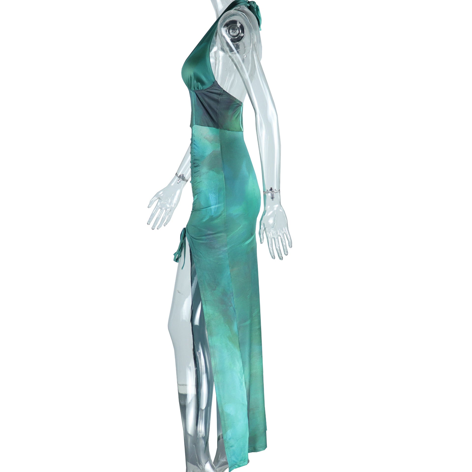 Sexy Slim Fit Dress V-Neck Halter Neck Split Maxi Dress 10