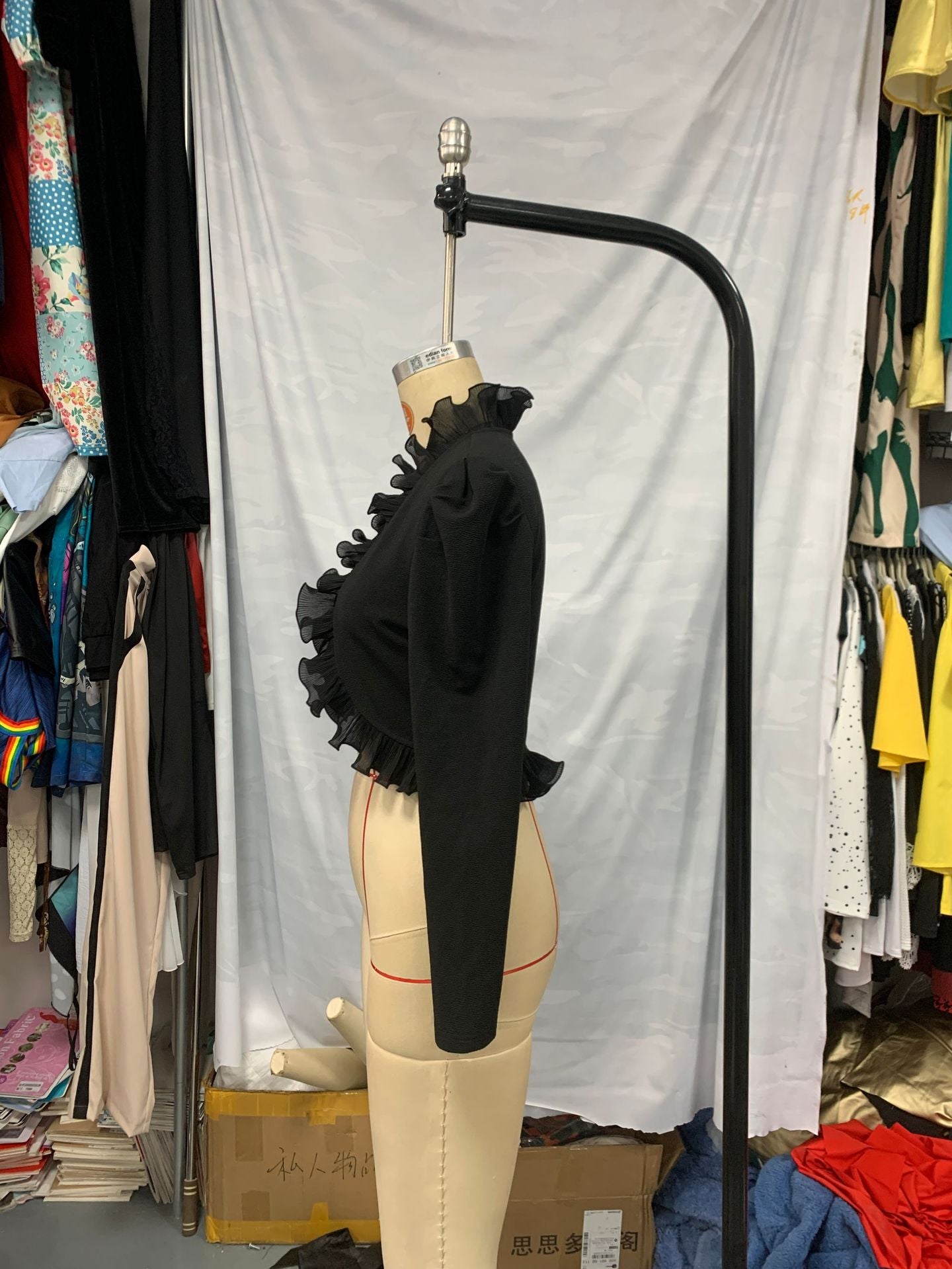 Ruffle Women Spring Long Sleeve Top Short Jacket 5