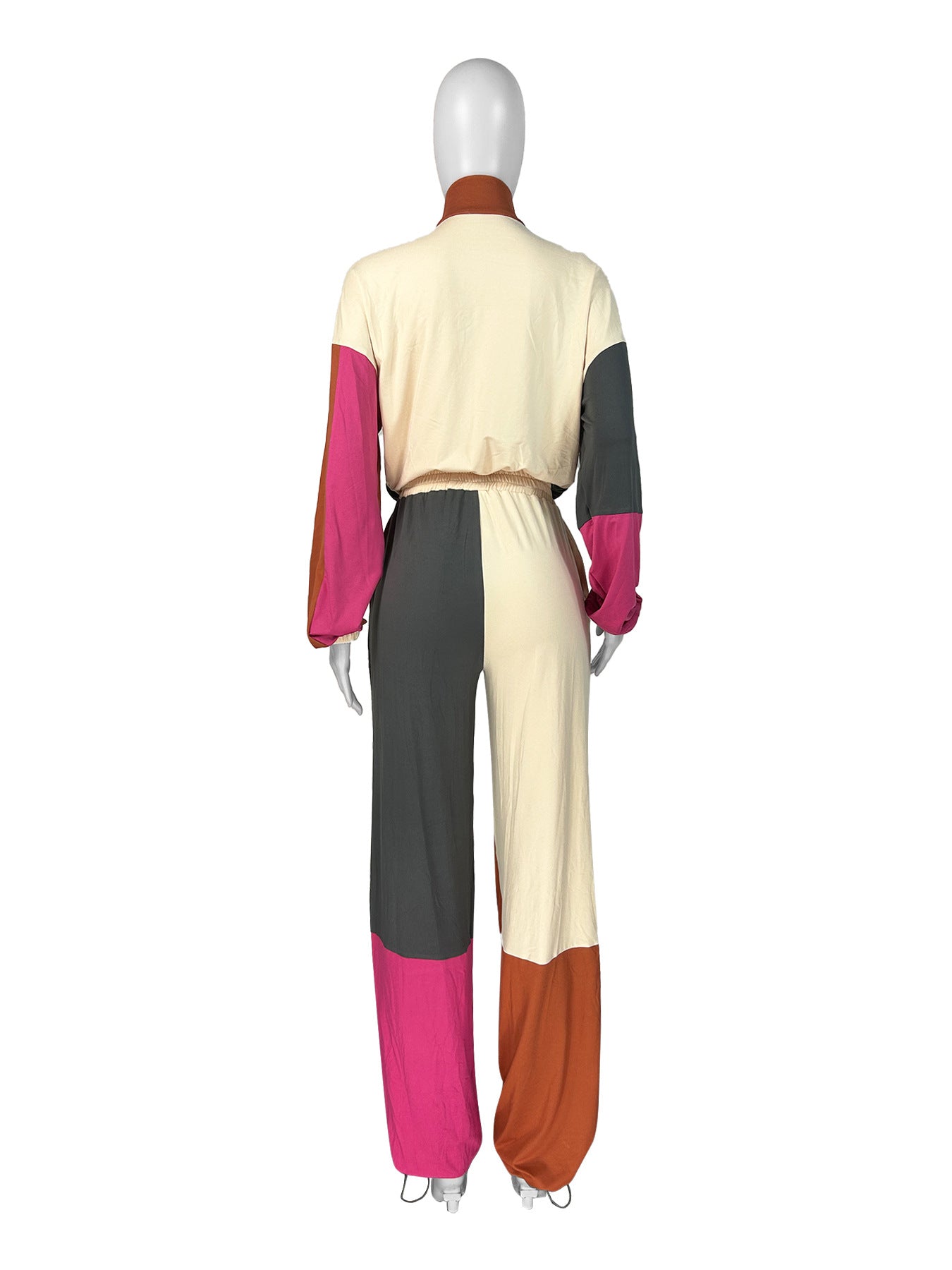 Sports Casual Women's Colorblocked Slim Waist Two-Piece Pants Set 7