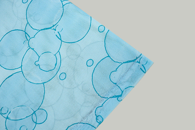 Women Patchwork Print Dress Round Neck Pleated Long-Sleeve Dress 15