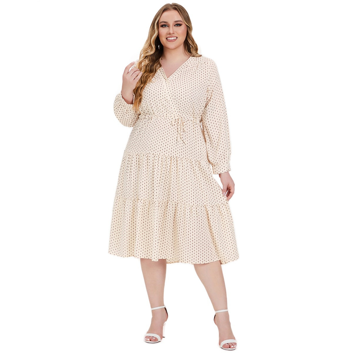 Plus Size Women Autumn Long Sleeve Dress 6