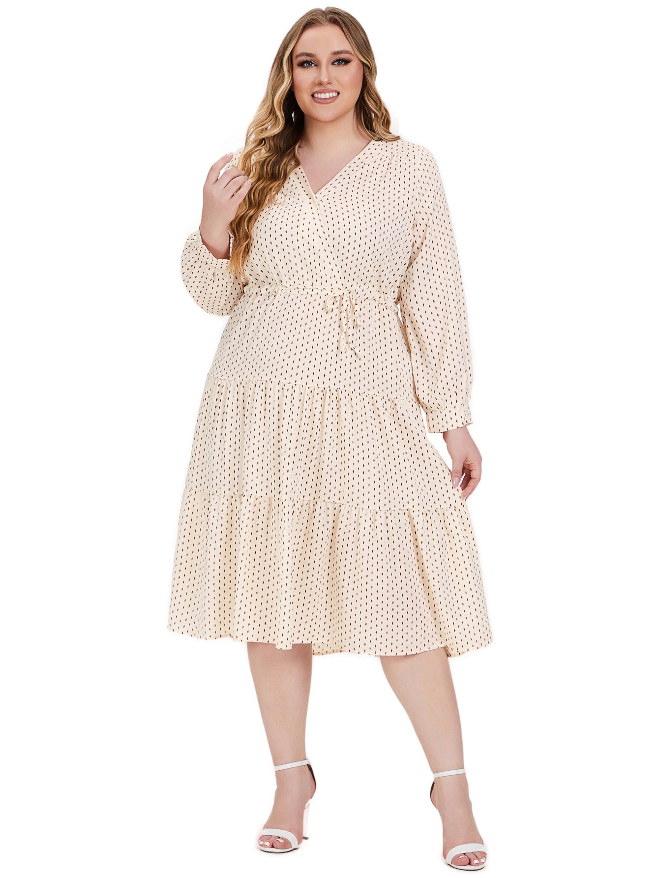 Plus Size Women Autumn Long Sleeve Dress 5