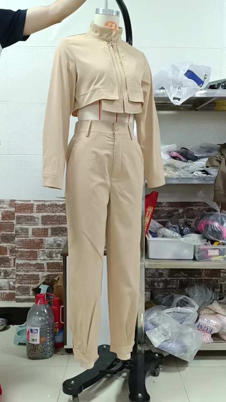 Women's Fashion Casual Elastic Waist Pants Set 7