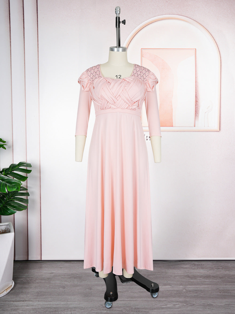 Plus-size African Women beaded dress 8