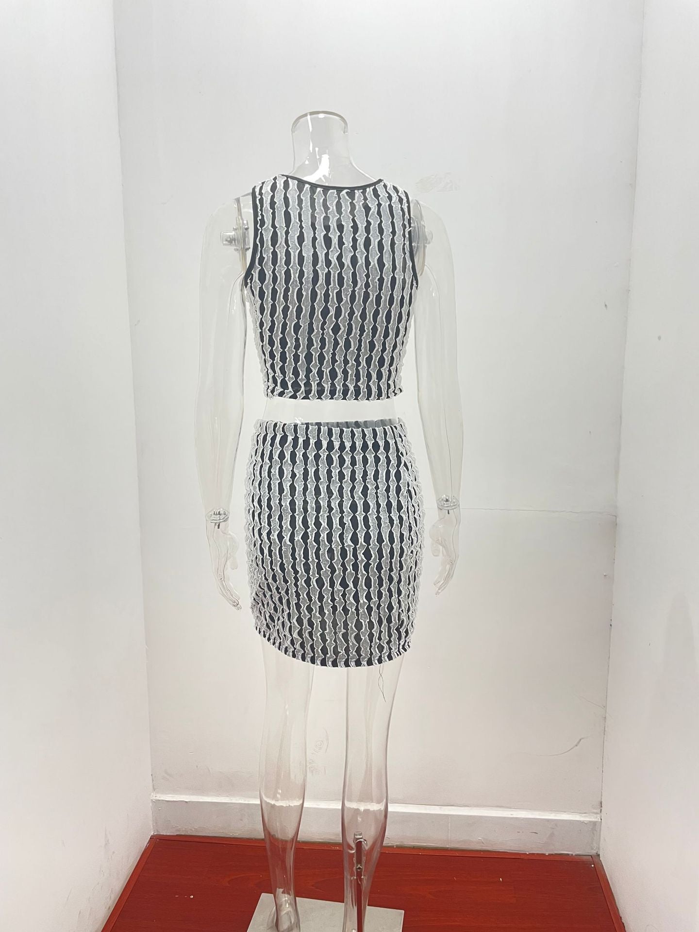 Women summer sexy Round Neck vest and Bodycon Skirt two-piece set 19