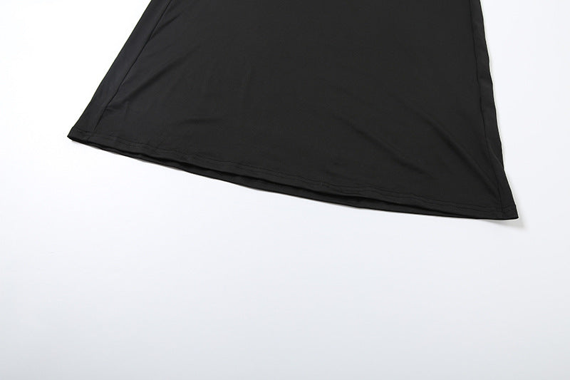 Women Fall Solid Metallic Sleeveless Sexy Slit Dress 42