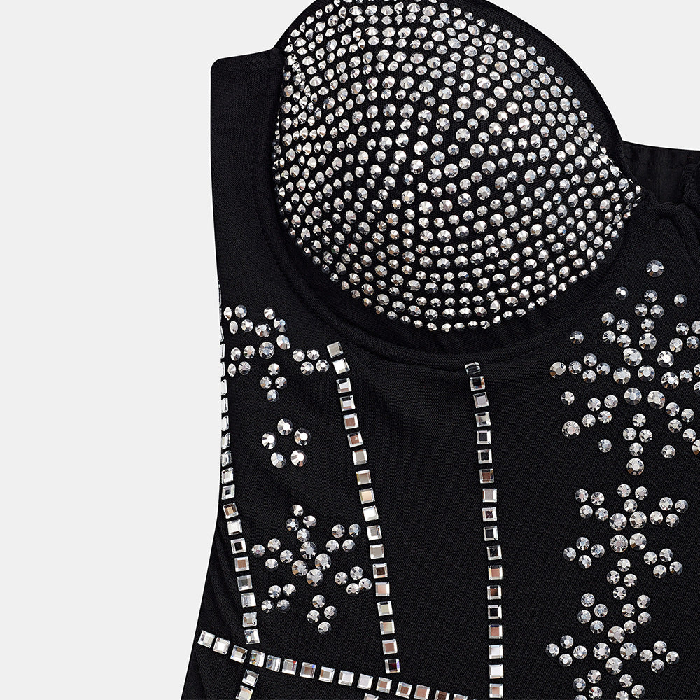 See Through Beaded Diamond Fringe Summer Sexy Women’s Dress 5