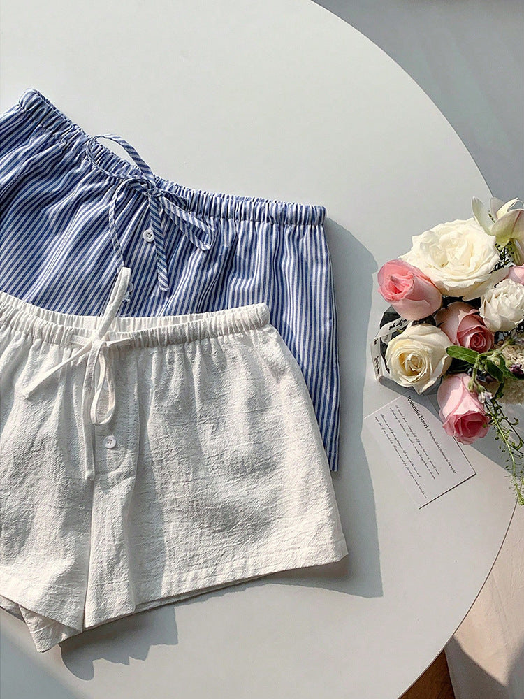 Summer Drawstring Solid Color Shorts Women’s Casual Wear 9