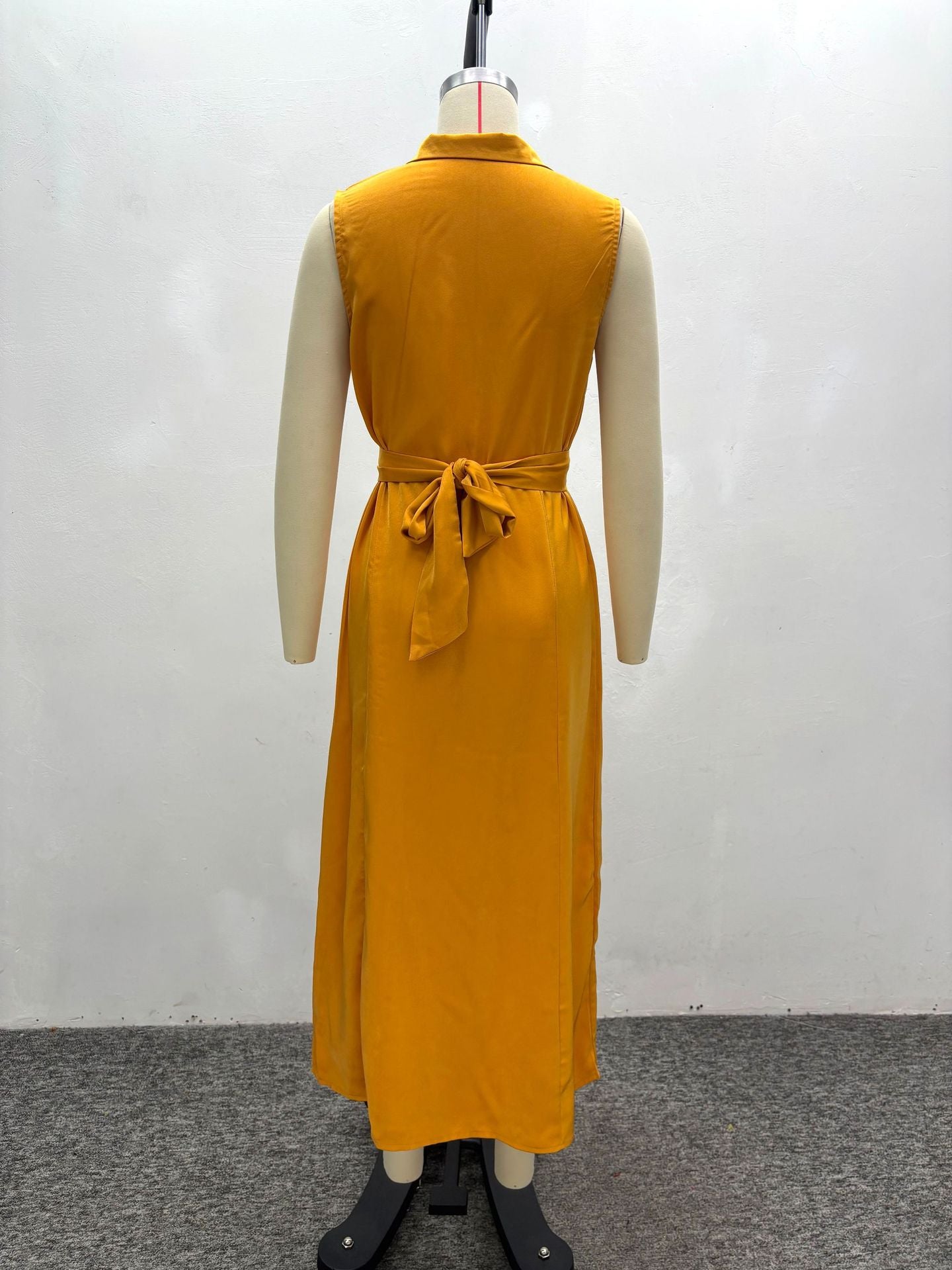 African Women's Loose Elegant Belt Slim Fit Vest Dress Plus Size Trendy Maxi Dress 19