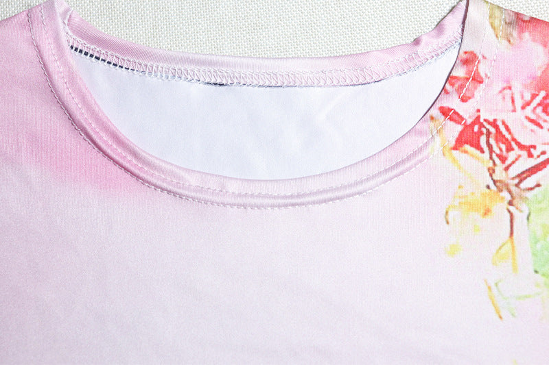 Women Printed Round Neck Long Sleeve Bodycon Maxi Dress 17