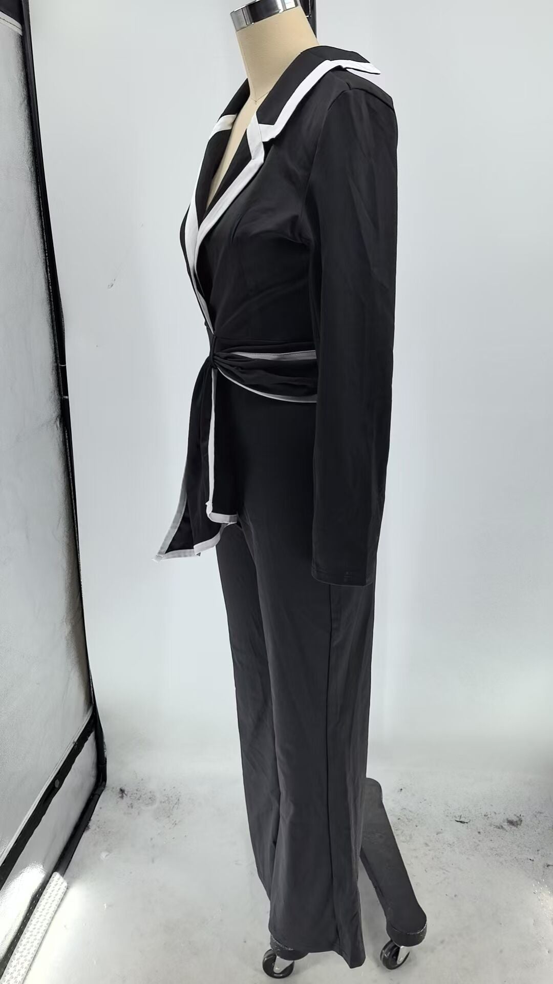 Women autumn and winter elegant color matching long-sleeved Jumpsuit 10