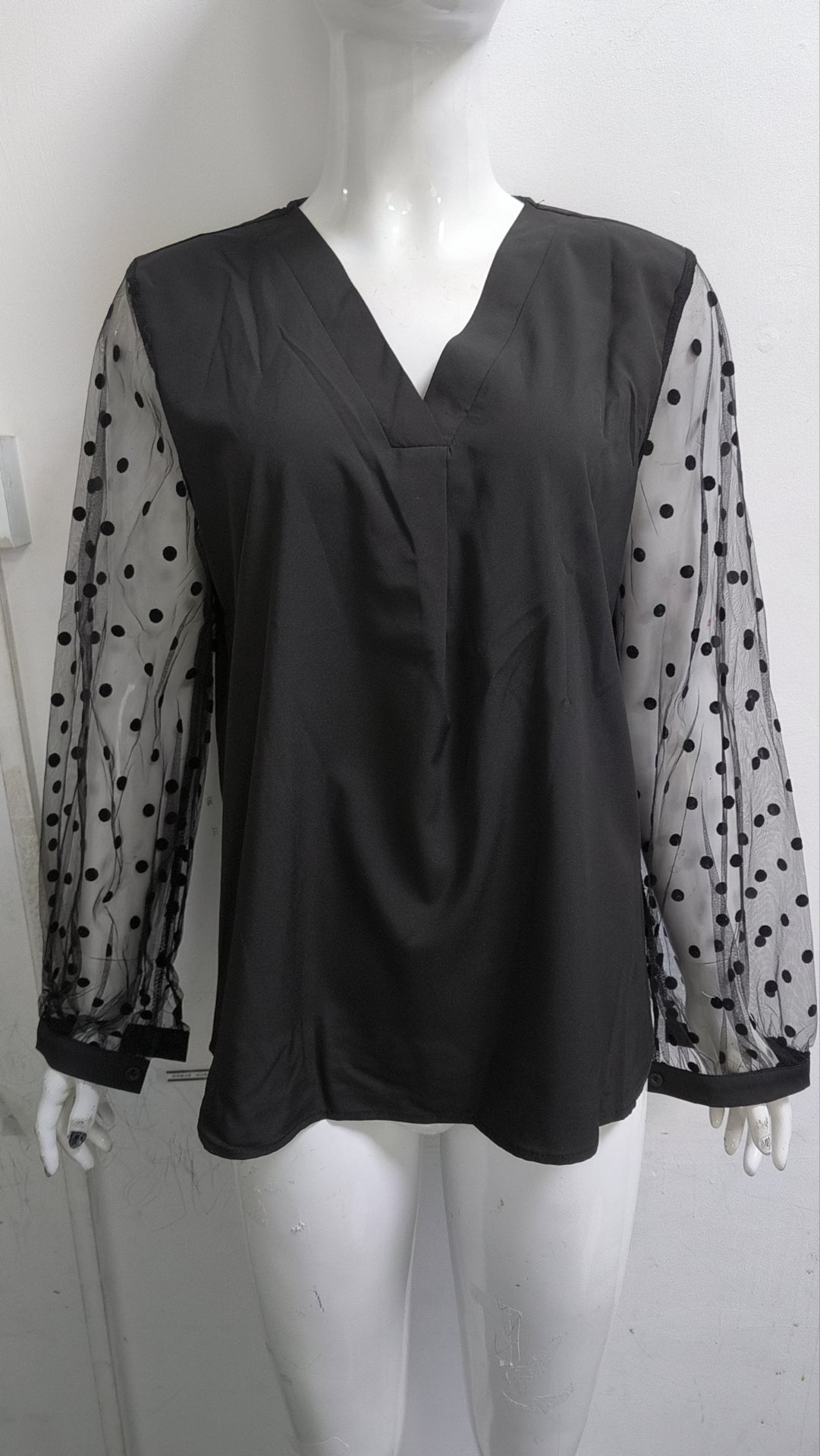 Spring Long Sleeve Printed V-Neck Shirt Women's Clothing 5