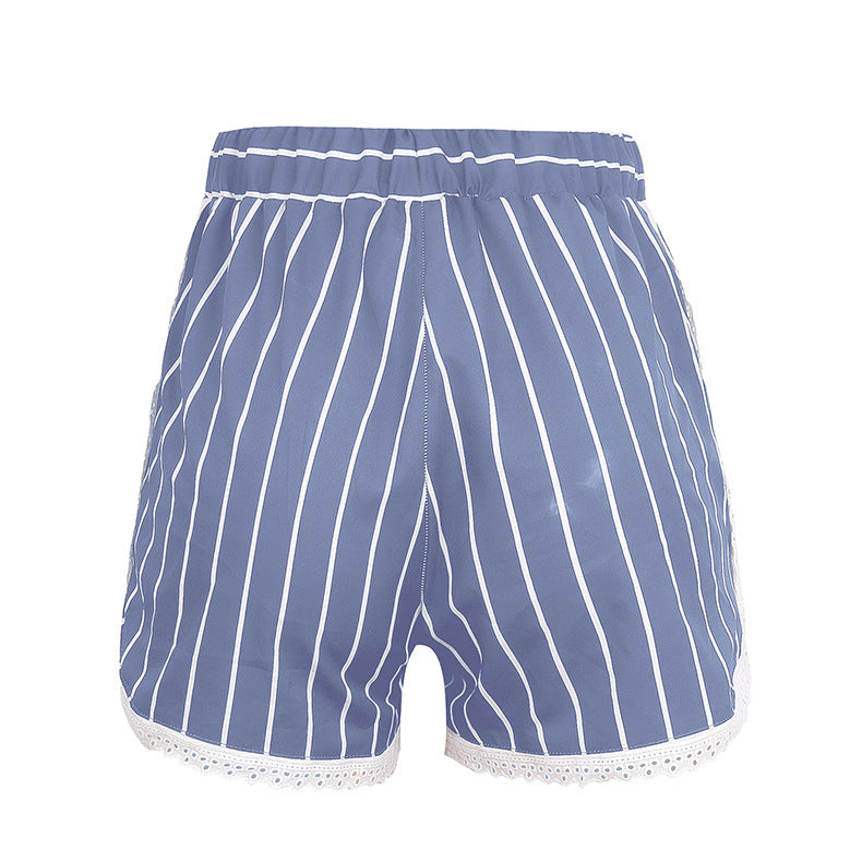 Summer Stripes Printed Strap Pajamas Two-Piece Home Clothes Set 32