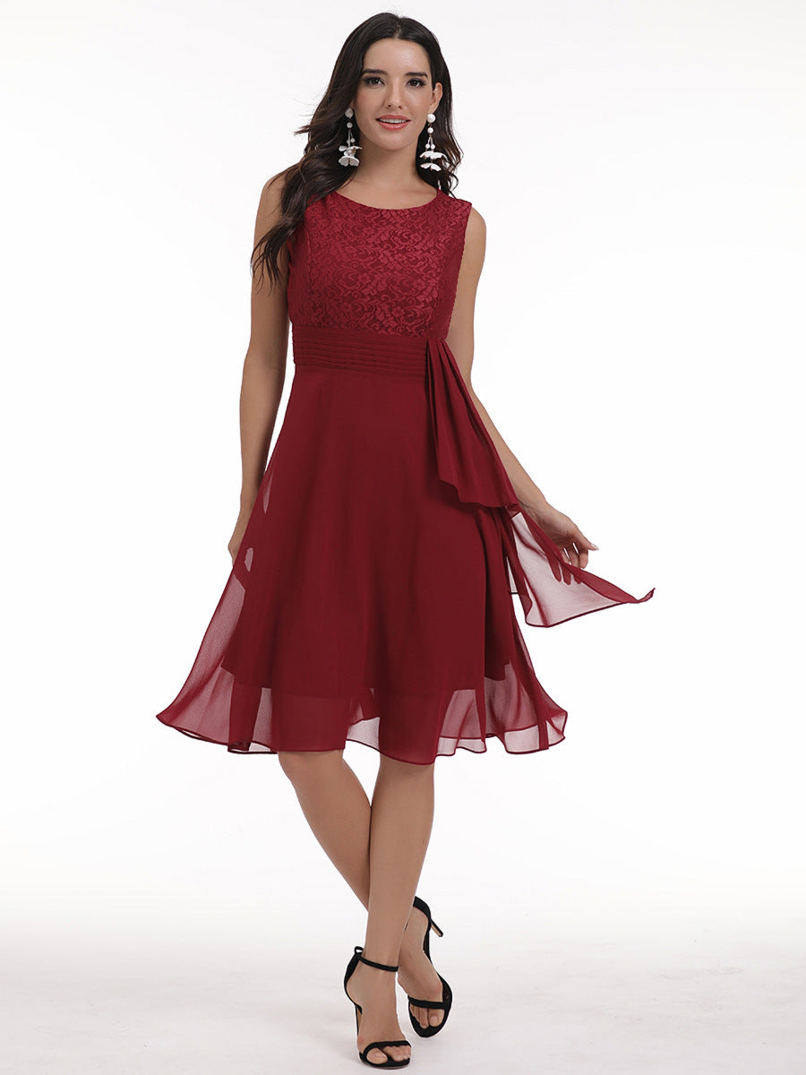 Women chiffon lace dress 19