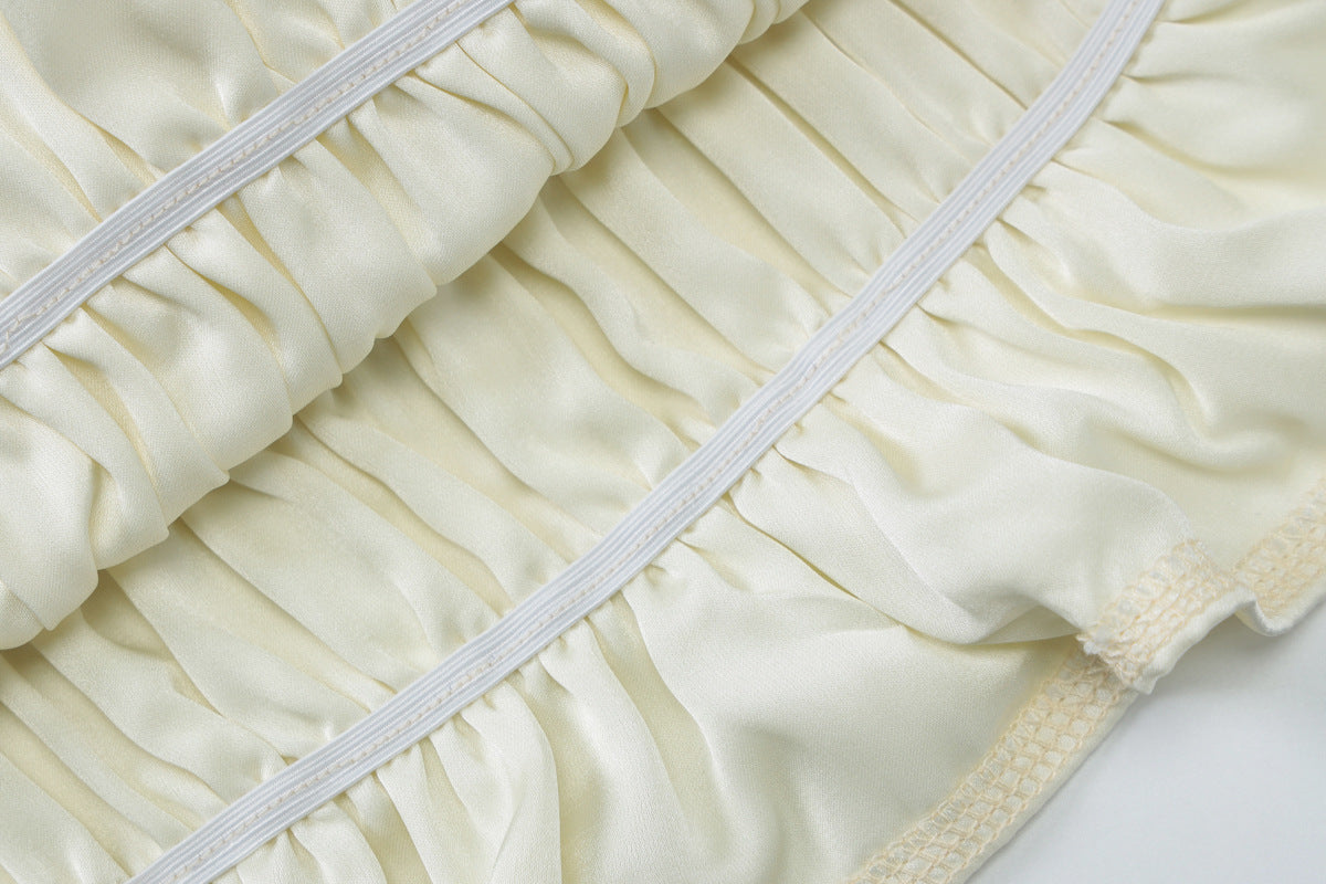 Women Summer V-Neck Solid Camisole and Skirt Two-Piece Set 14