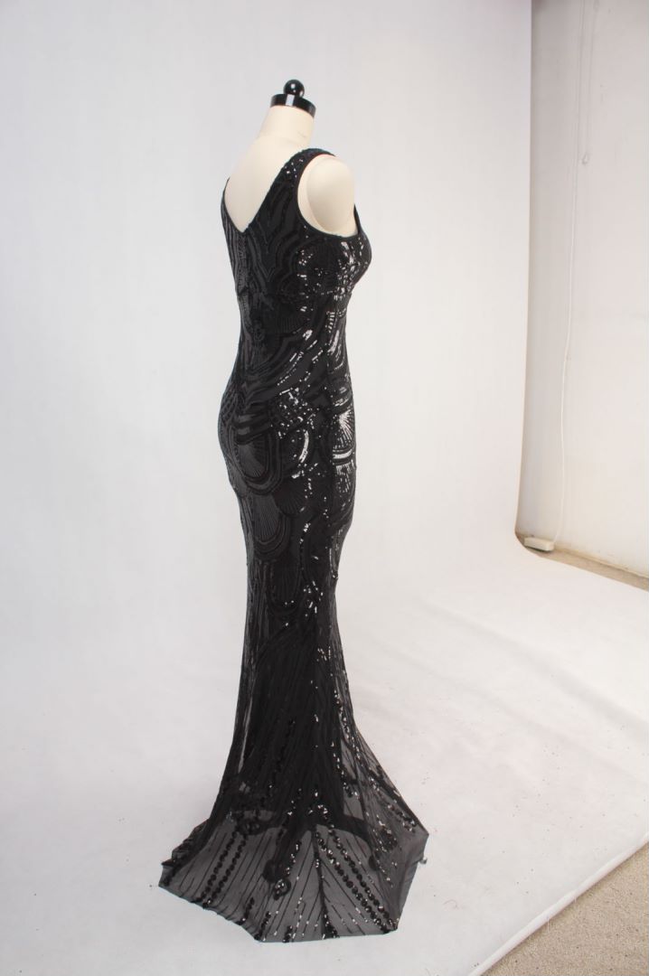 Women Formal Party Sequins Sleeveless Mermaid Evening Dress 9