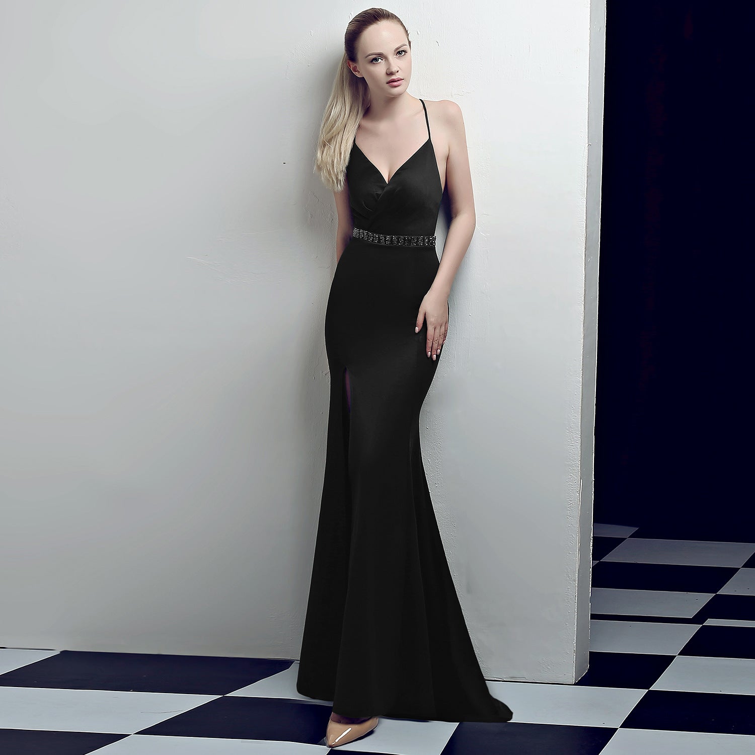Trailing sexy slim evening dress Slim Fit Bodycon annual meeting host party club evening dress 13
