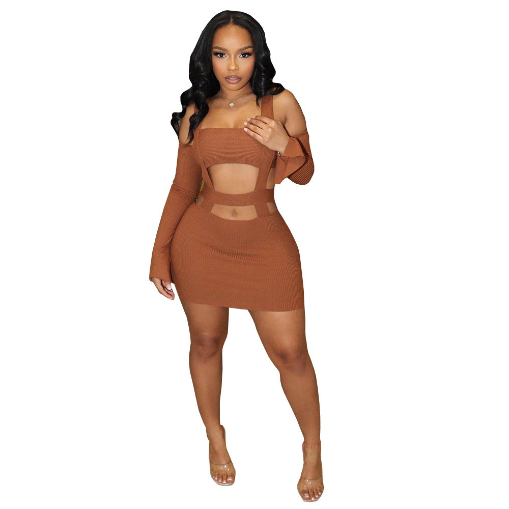 Women Sexy Hollow Suspender Bodycon Dress 8