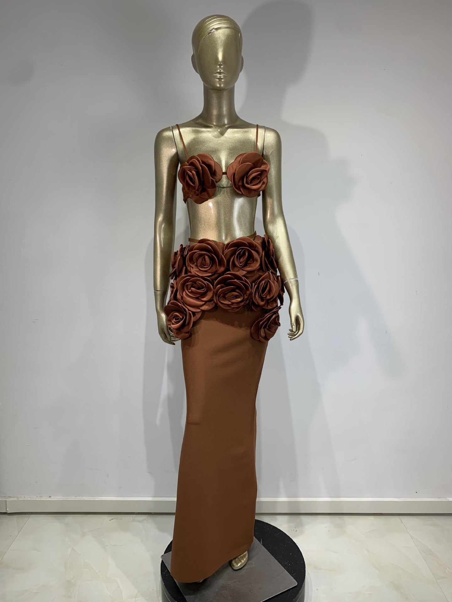 Floral Bustier Top & Long Skirt Beach Party Outfit 11