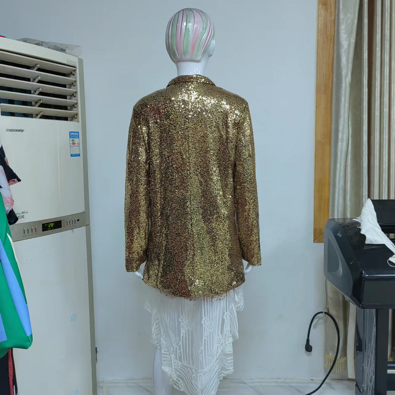 Women Fashion Sequin Long Sleeve Chic Blazer 13