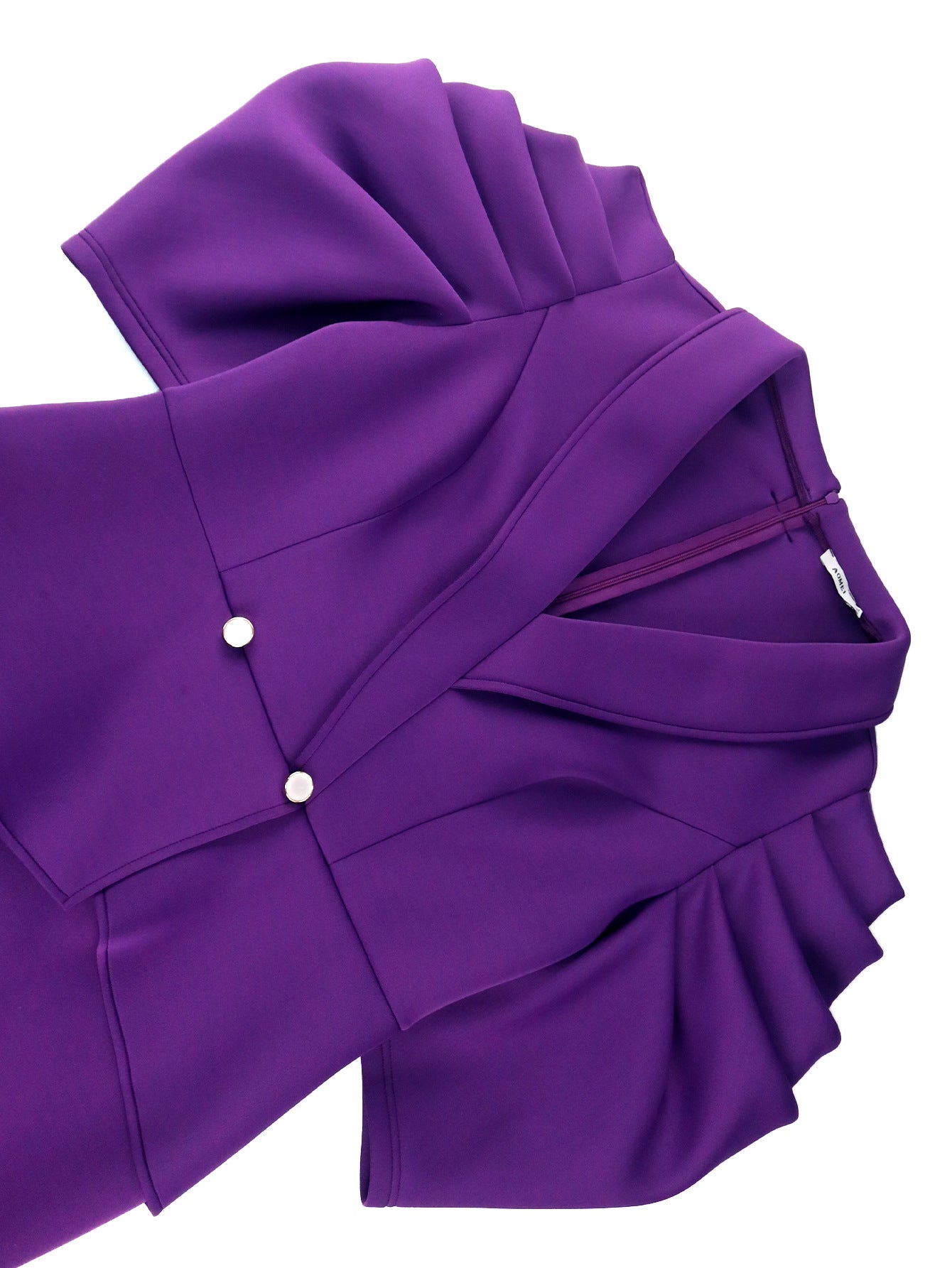 Chic Turndown Collar Solid Color High Waist  Plus Size Party Dress 7