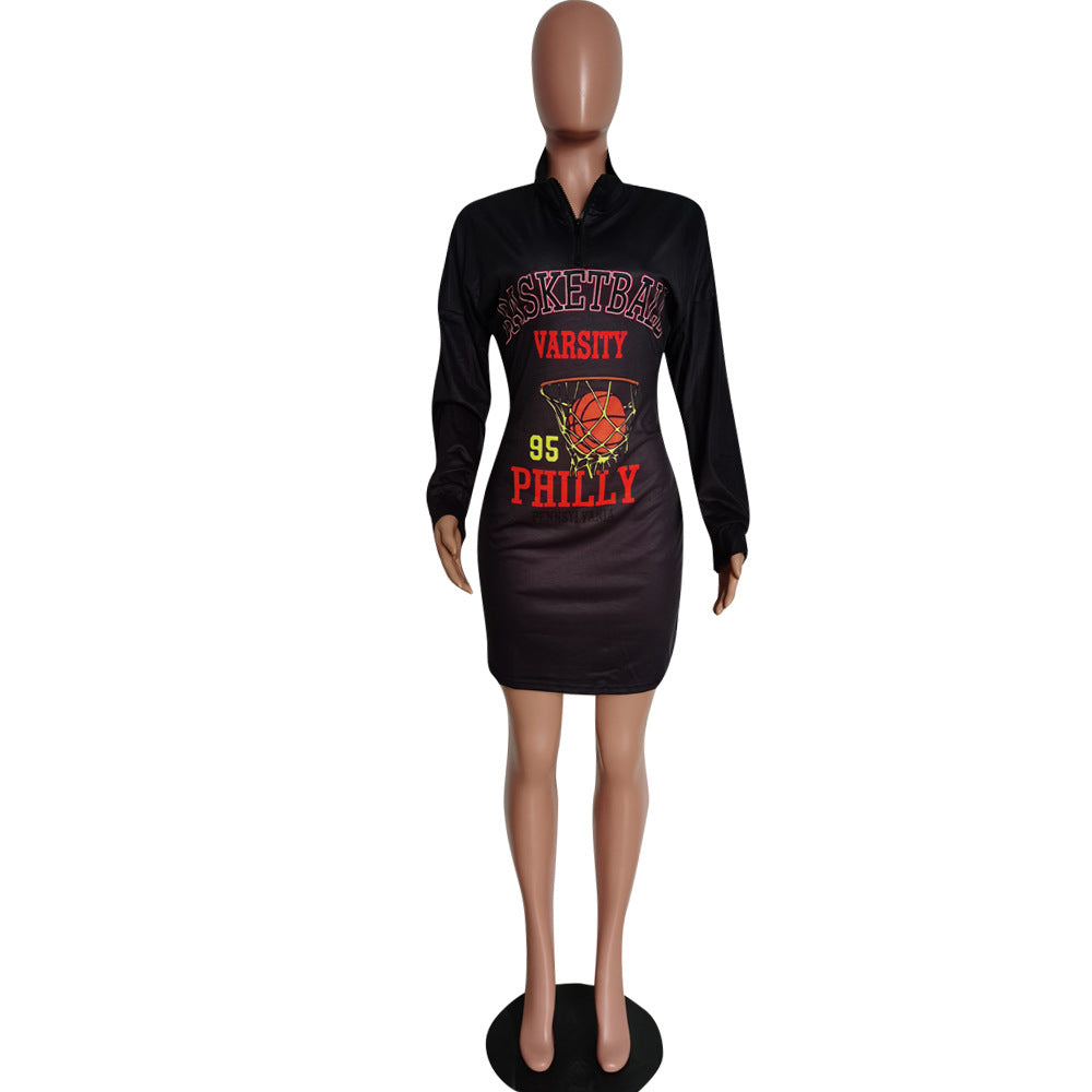 Women's Autumn and Winter casual letter print dress 4