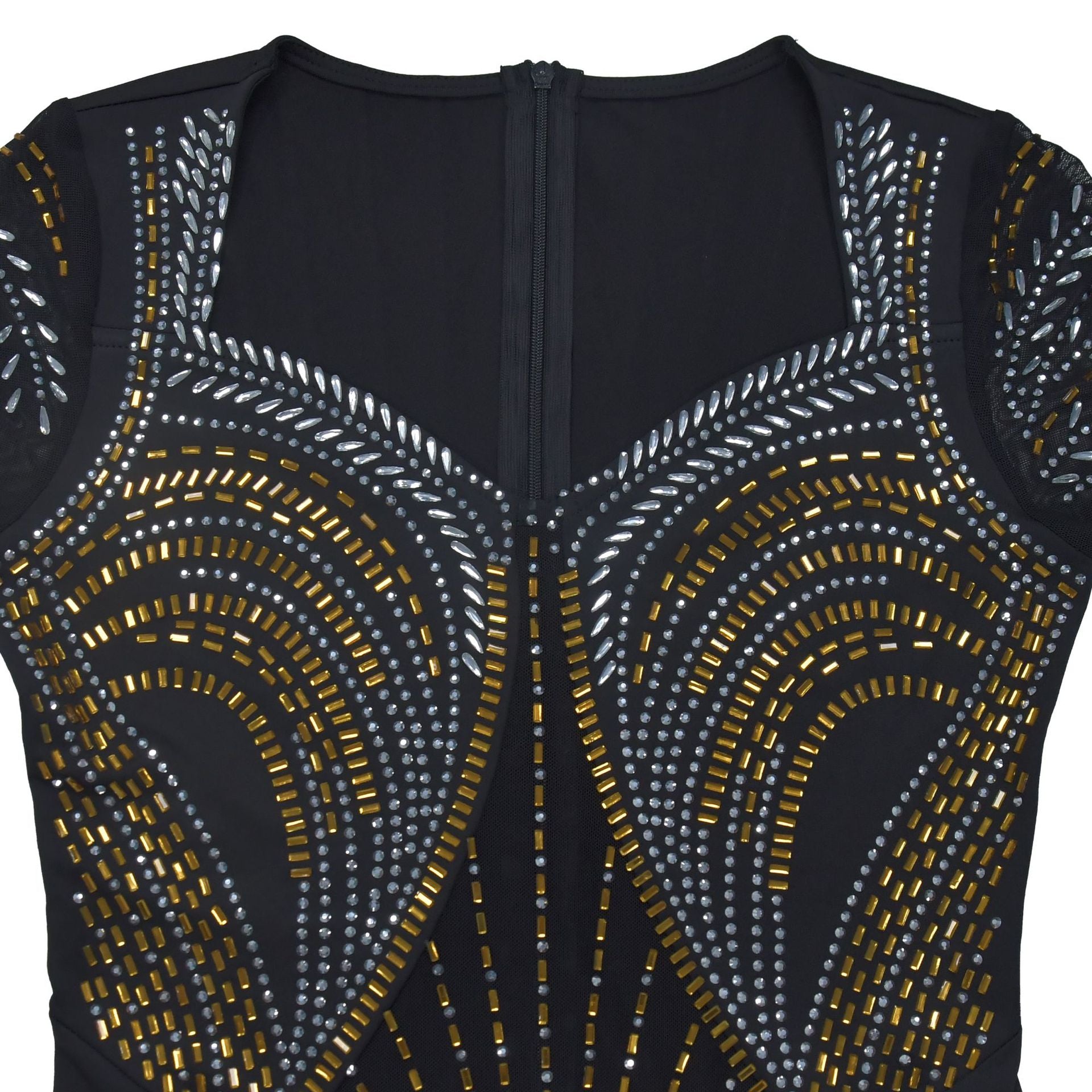 Women Beaded Solid long-sleeved dress 9