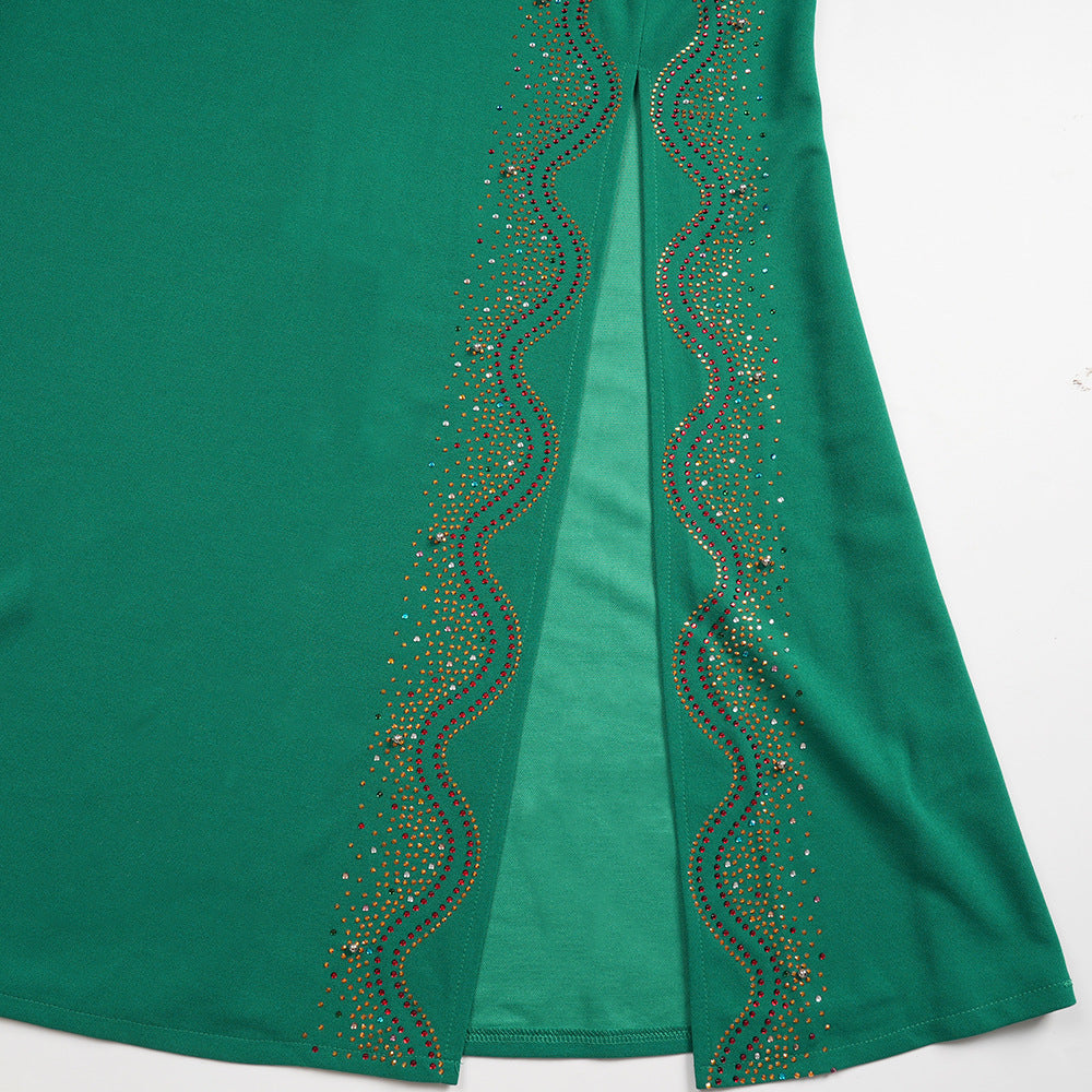 Africa Plus Size Women's Fashion Chic Elegant Formal Party Beaded V-Neck Dress 23