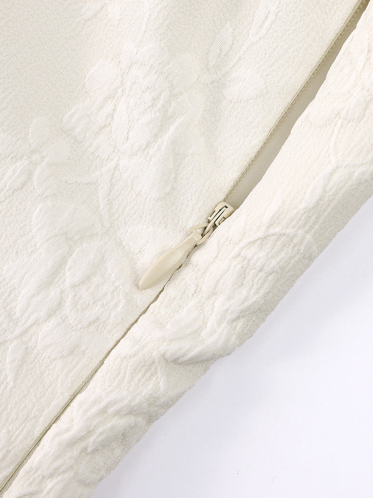 Women's Jacquard Strap Sexy Low Back Ruffle Short Dress 42