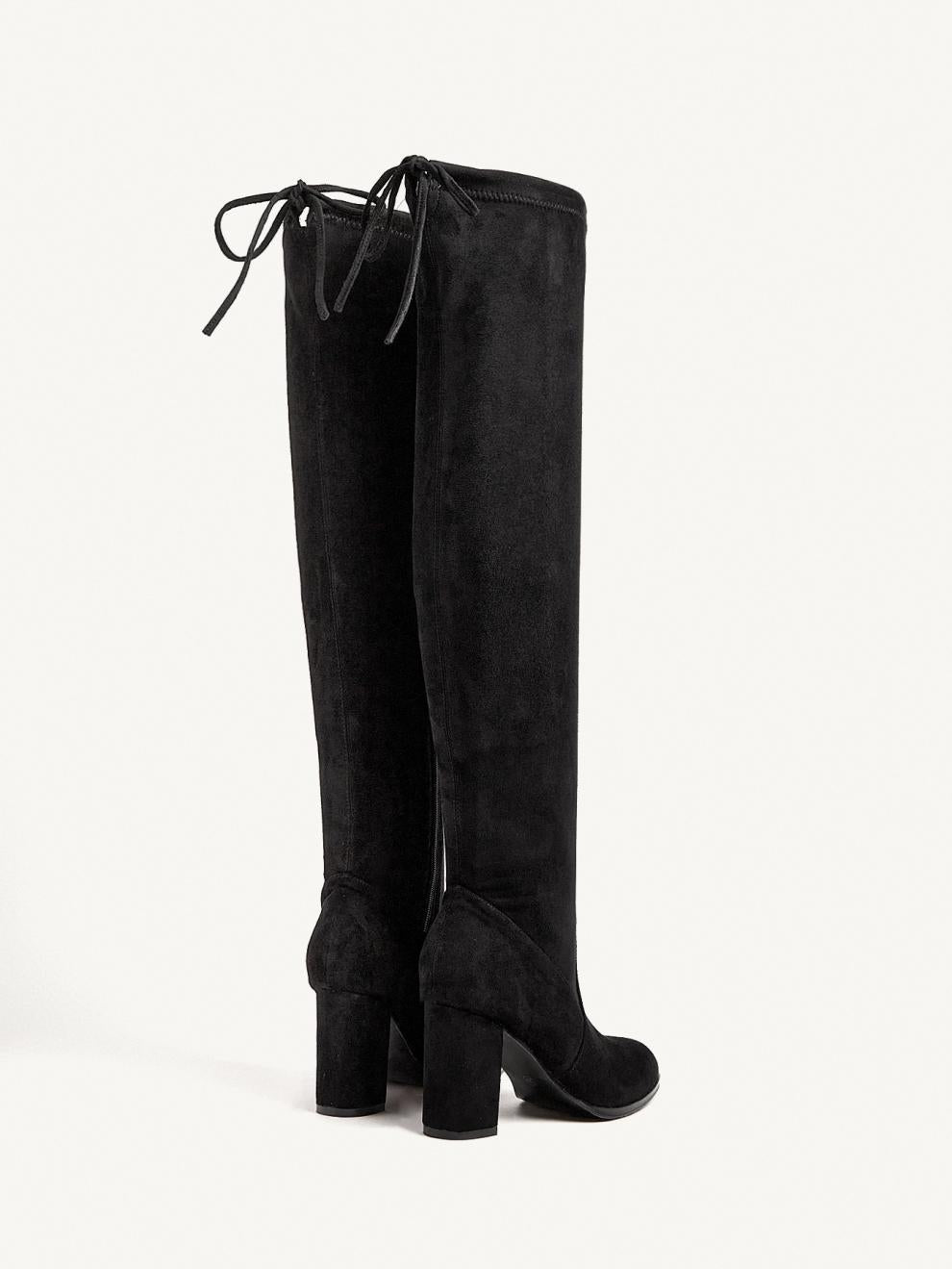 Women Sexy Block-Heeled High-Heeled Boots with Lace-Up Backs for Winter High-Heeled Boots 11