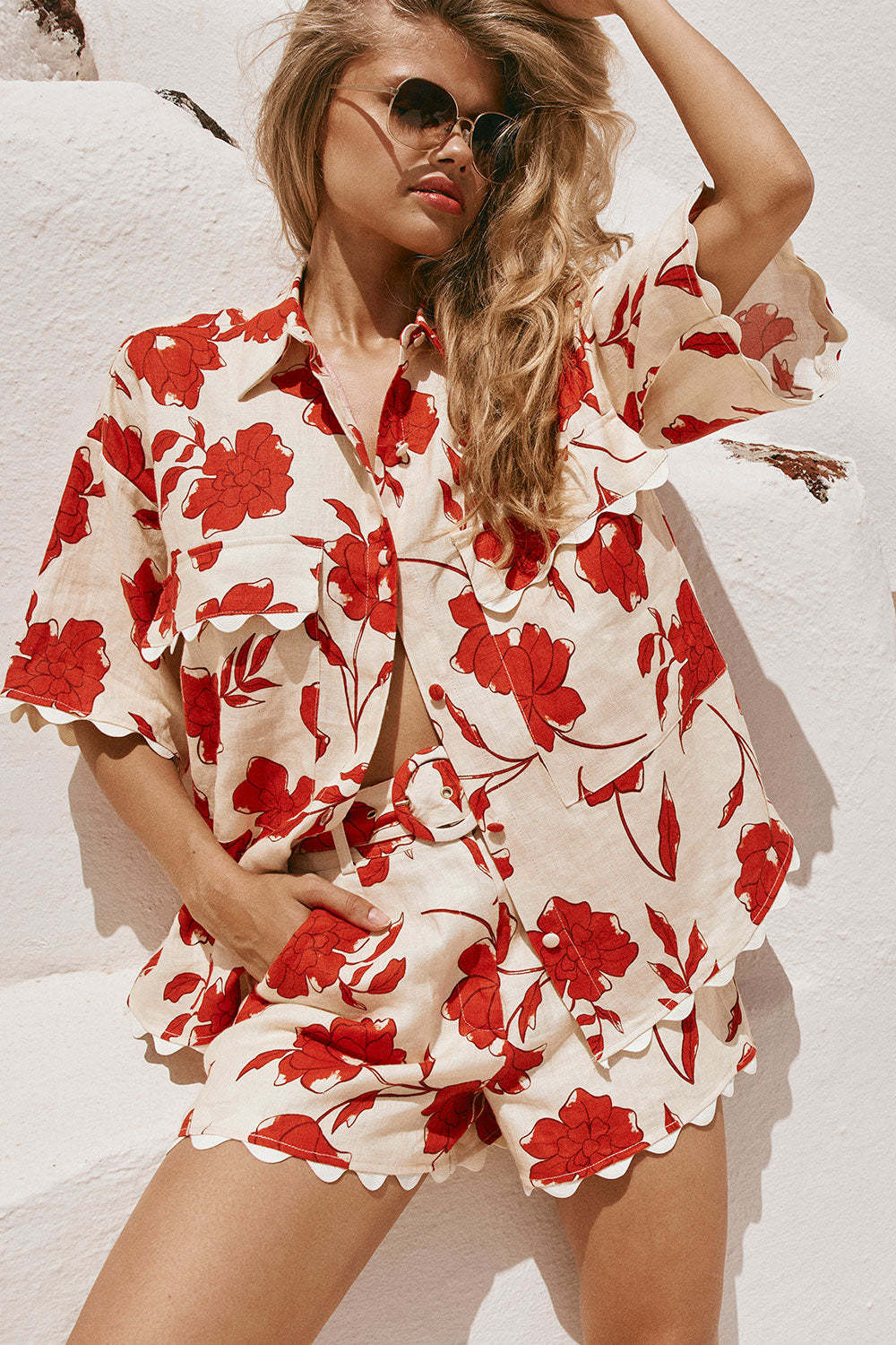 Women Printed Top and Short Two Piece Set 3