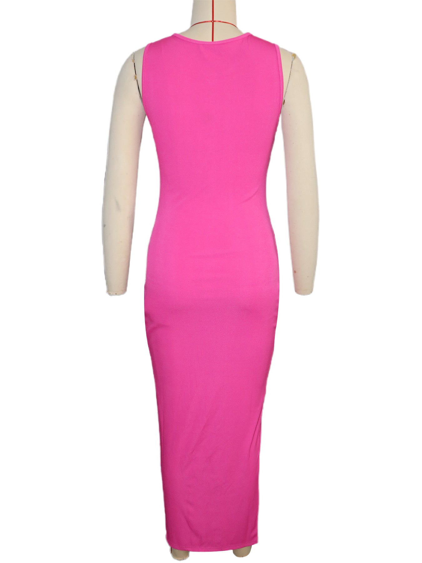 Women Casual Solid Sleeveless Ribbed Dress 5