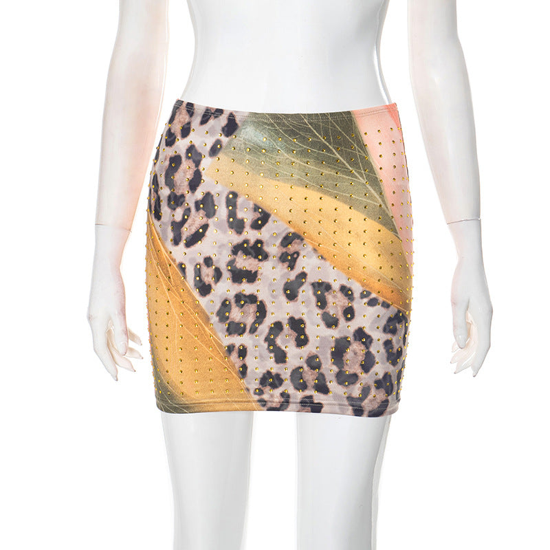 Women Spring/Summer Sexy Leopard Print Bodycon Skirt 13