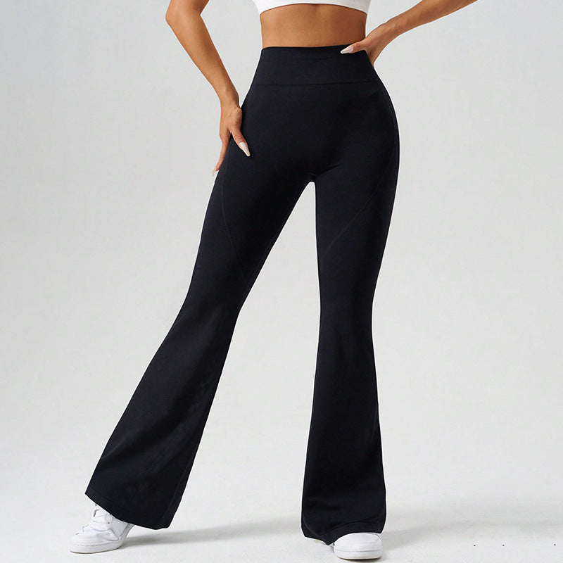 Women Bell Bottom Sports Yoga Fitness Pocket Wide-leg Pants 6