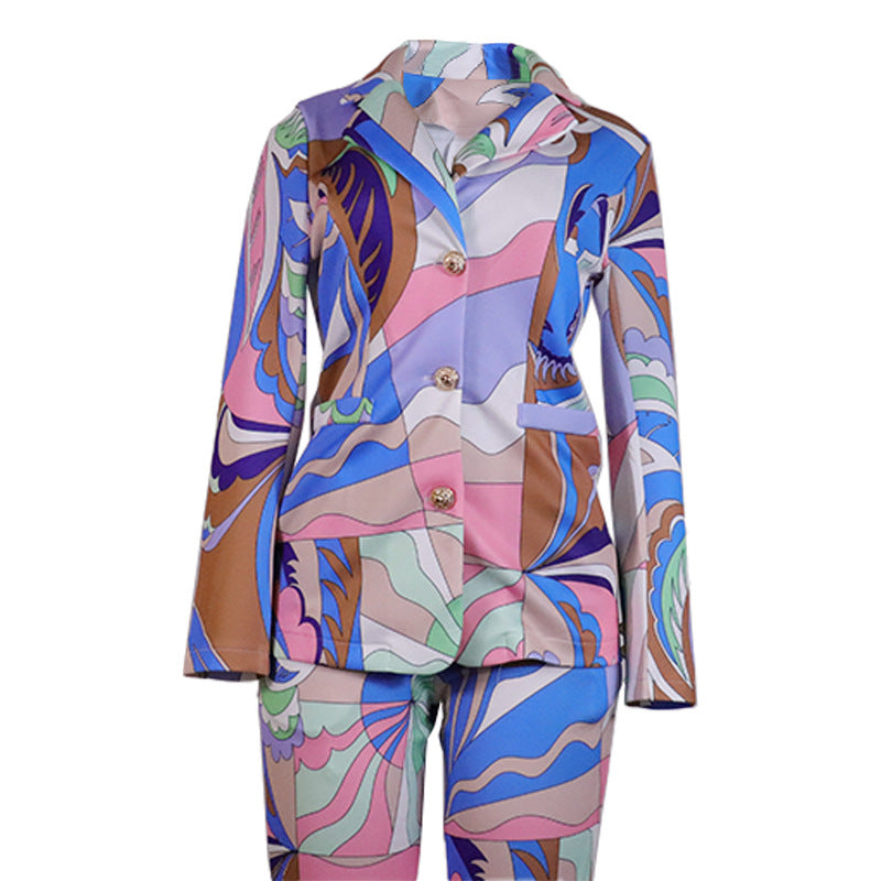 Women Autumn/Winter Casual Blazer and Pant Two-Piece Set 7