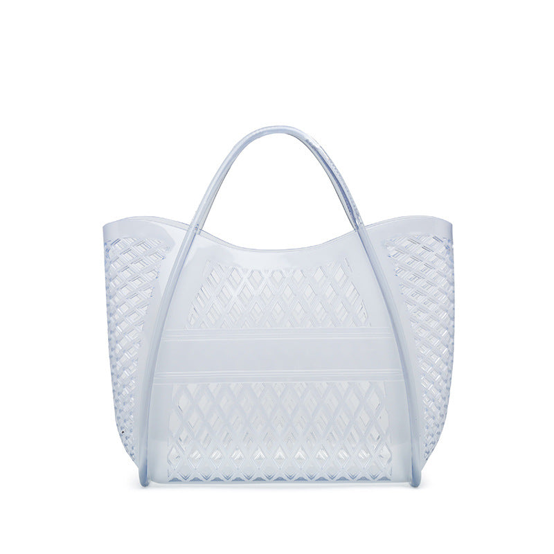 PVC Bag Shopping Basket Bag Bathing Washing Large Capacity Hollow Handheld Beach Bag 7