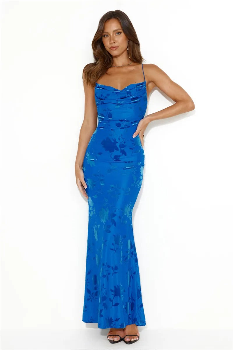 Women Blue Summer Elegant Evening Dress 3