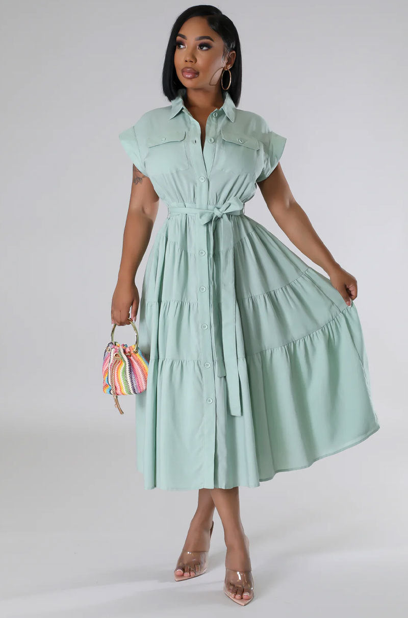 Women Casual Summer Short Sleeve Shirt Dress 4