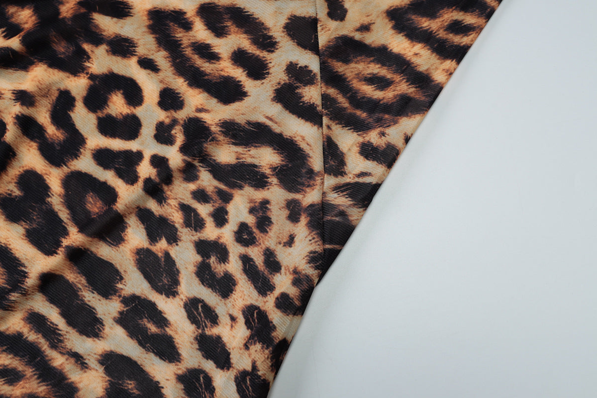 Women Summer Sexy Leopard Mesh See-Through Skirt 12