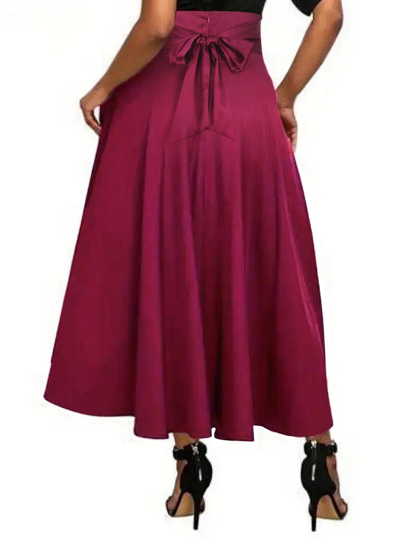Women solid long skirt 4