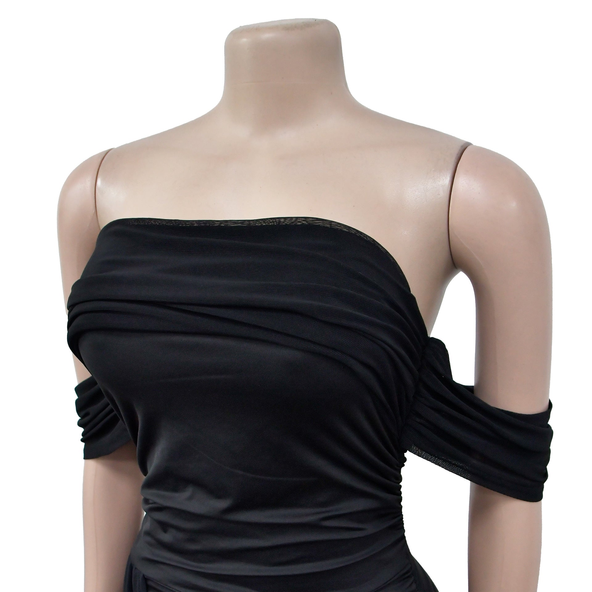 Fashion Women's Solid Color Sexy Mesh Low Back Dress 12