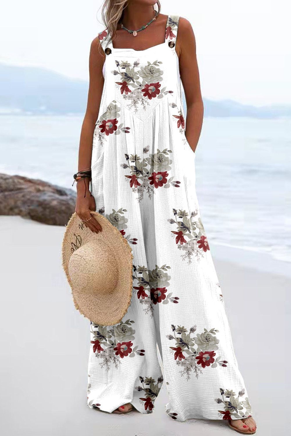Women Summer Printed Jumpsuit 3